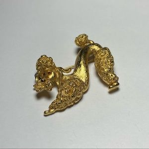 Vintage monet Gold-tone Poodle Brooch